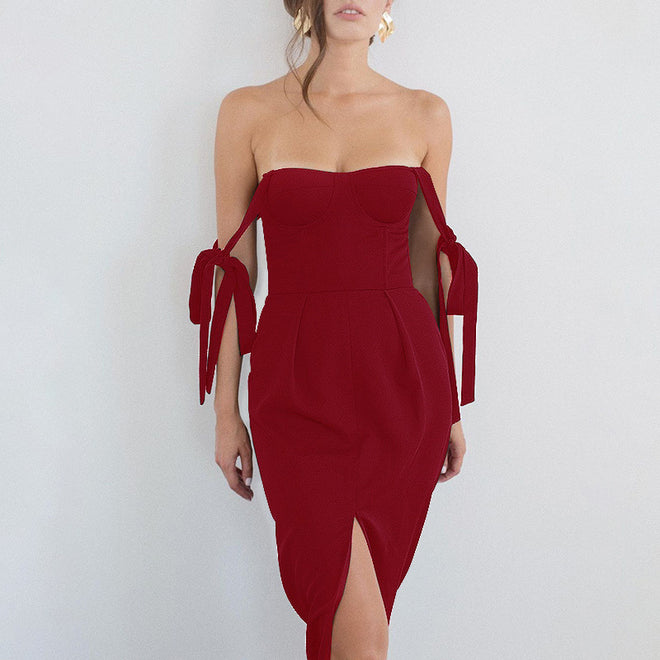 Summer Bodycon Dress Women Party Dress Midi New Arrivals Black
